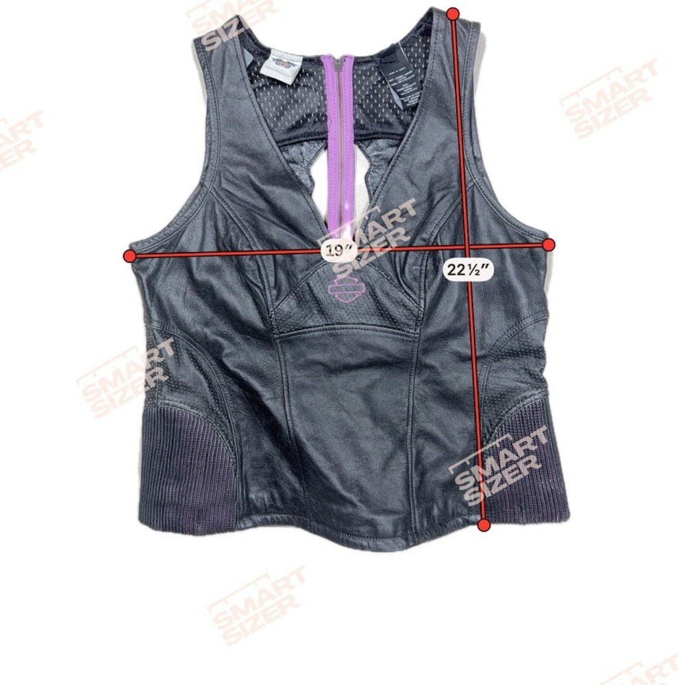 Harley Davidson Night Angel Womens XL Black Leather Vest 97005-14VW Purple Wings - Picture 7 of 11